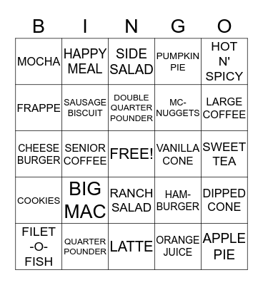 McBingo Card