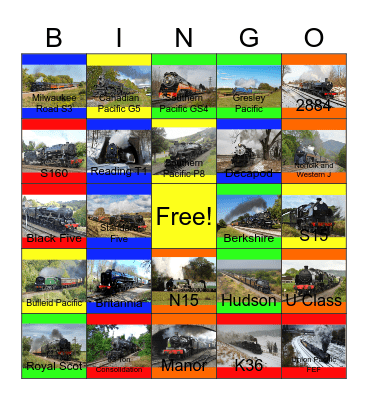 Tourist Steam Locomotives that I would like to fix one day Bingo Card