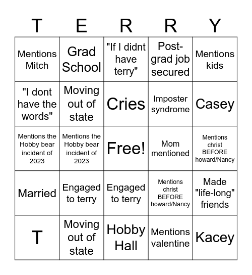 PICNIC 26 Bingo Card