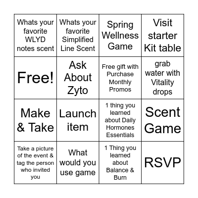 Spring Launch Bingo Card