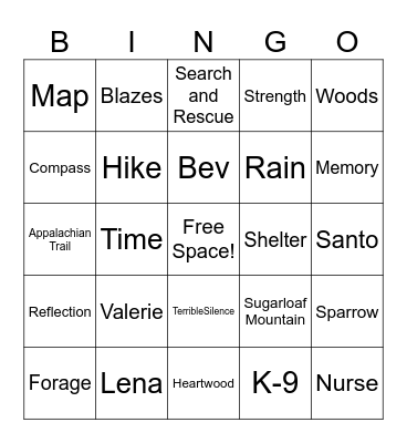 Heartwood Bingo Card
