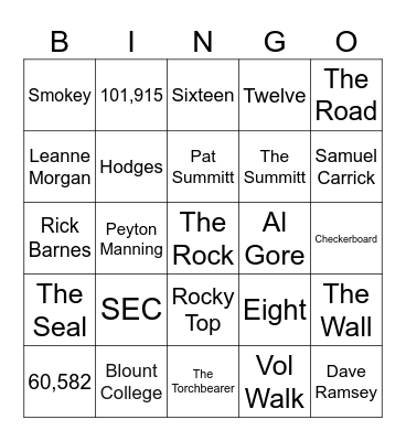 All Things UT #1 Bingo Card