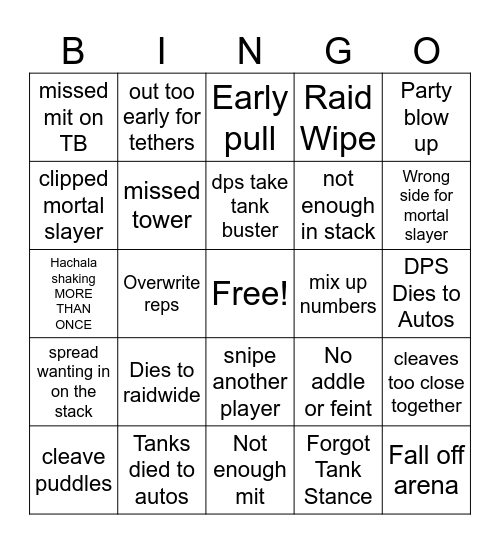 :^) Bingo Card