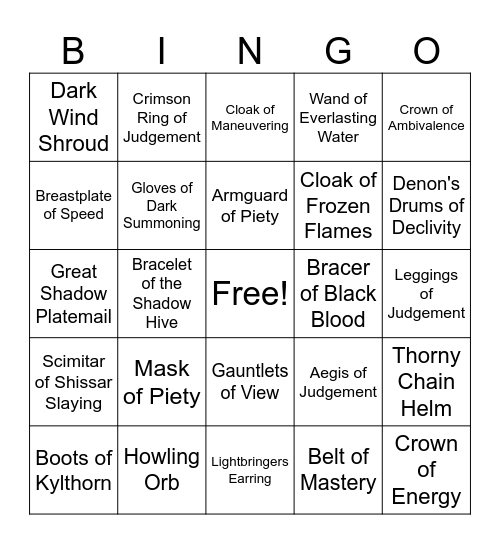VT Bingo 2.0 Bingo Card