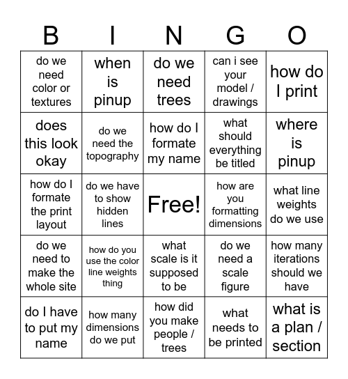Twas the Night Before Review Bingo Card