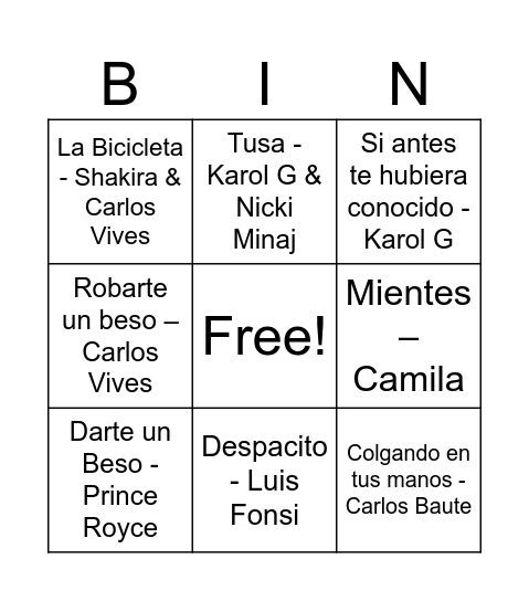 Bingo Card