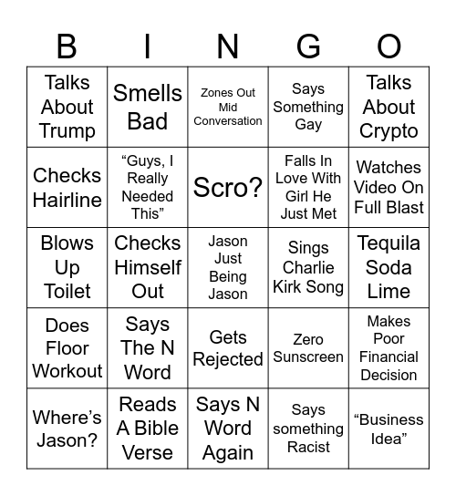 Jason Bingo Card