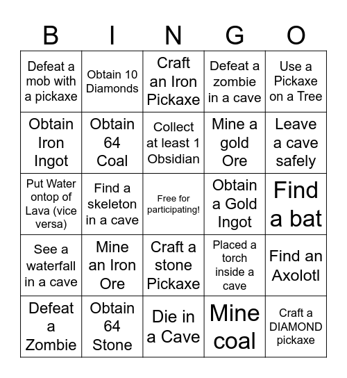 Merci3xo MINING BINGO Card