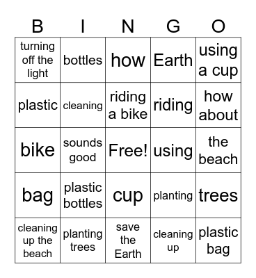 How About Planting Trees Bingo Card