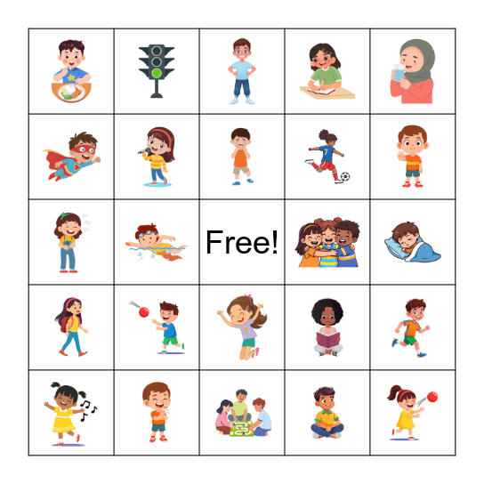 FE1 Unit 4: Actions Bingo Card