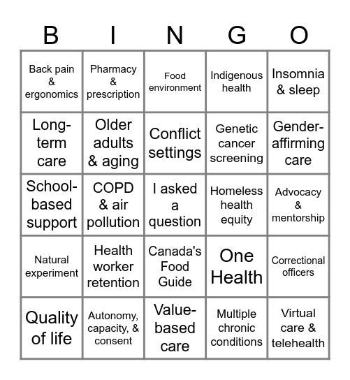 Research Day Bingo! Bingo Card