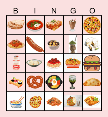 Food Around the World Bingo Card