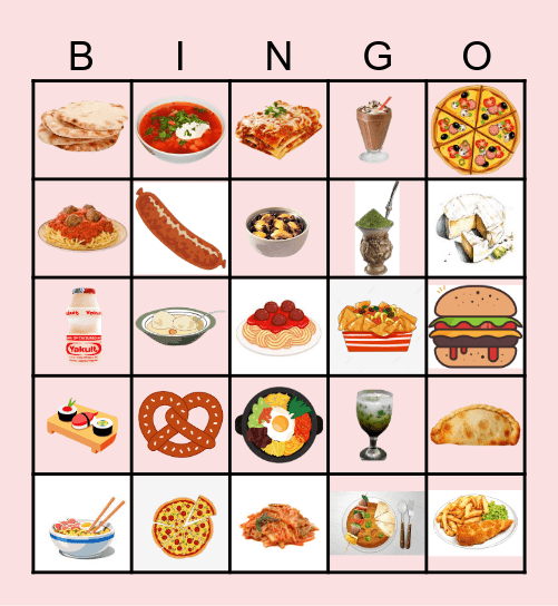 Food Around the World Bingo Card
