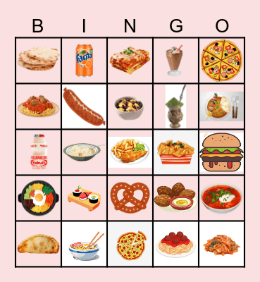 Food Around the World Bingo Card