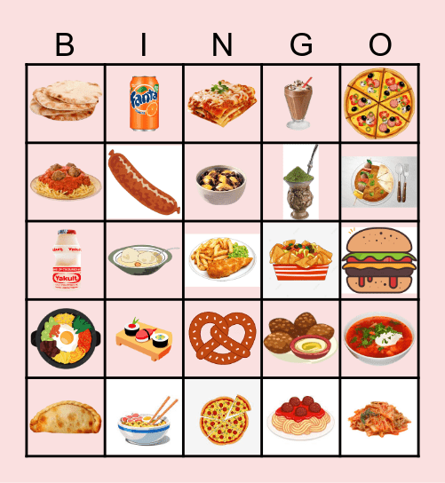Food Around the World Bingo Card