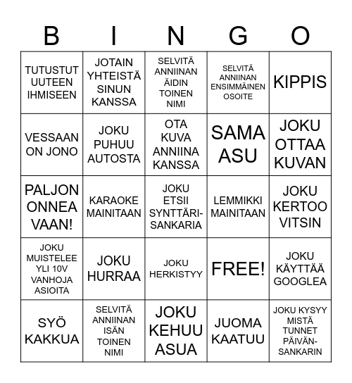 ANNIINA 30V Bingo Card