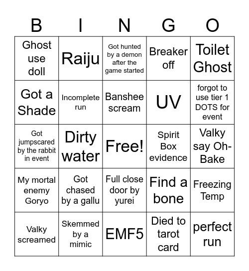 Leon's bingo Card