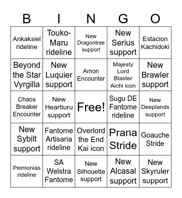 DivineZ set 15 prediction Bingo Card