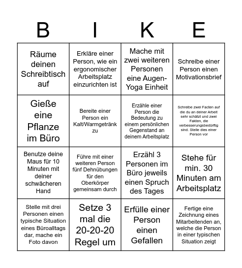 NextBike Bingo Card