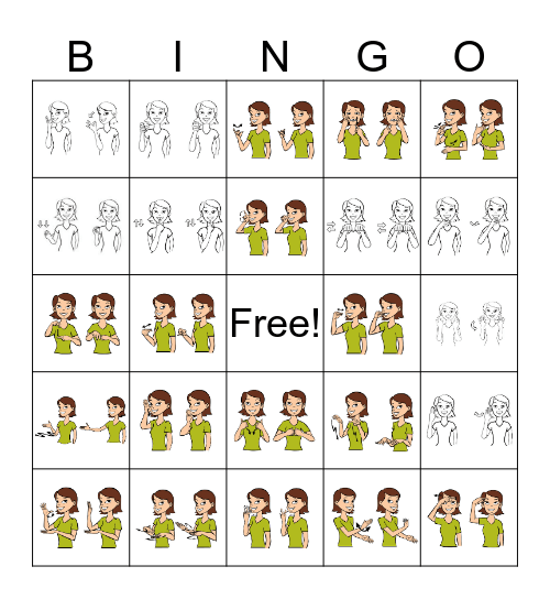 Sign Language Bingo Card