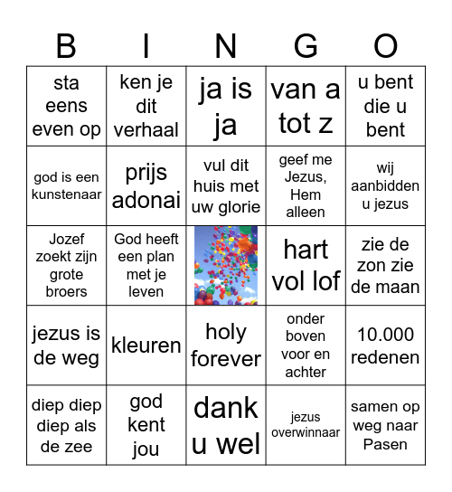 Liedjes bingo Card