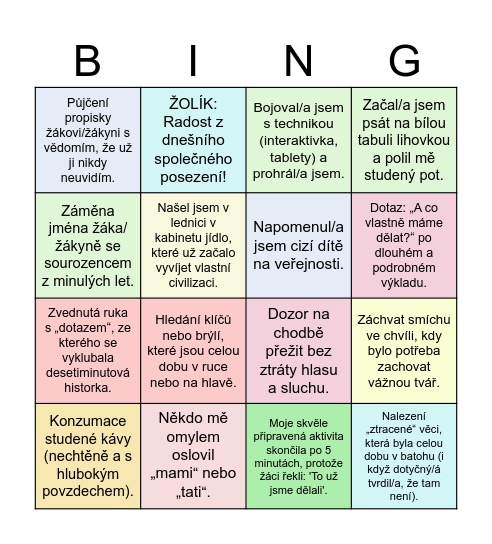 FELBERÁCKÉ BINGO! Bingo Card