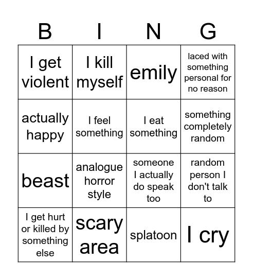 ruby dream Bingo Card