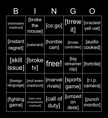 [gameragebingo] Bingo Card