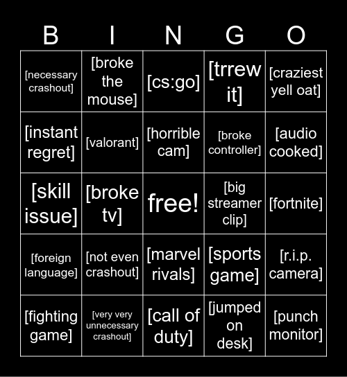[gameragebingo] Bingo Card