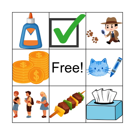 Learning Phonics - ue Bingo Card