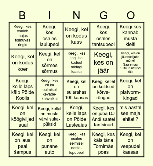 LEIA.. Bingo Card