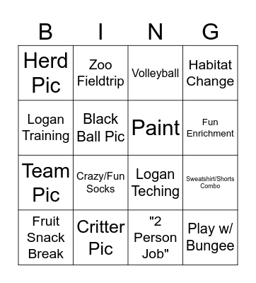 April Bingo Card