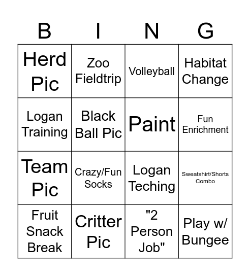 April Bingo Card