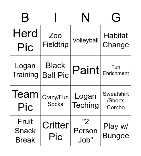 April Bingo Card