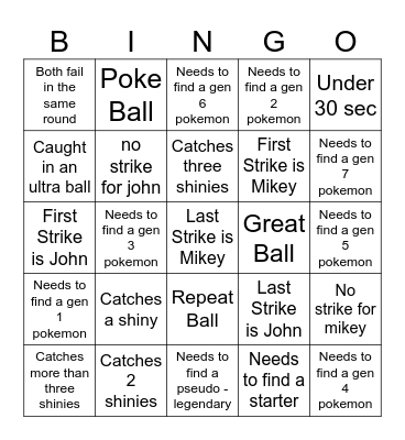 Bingo Card Bingo Card