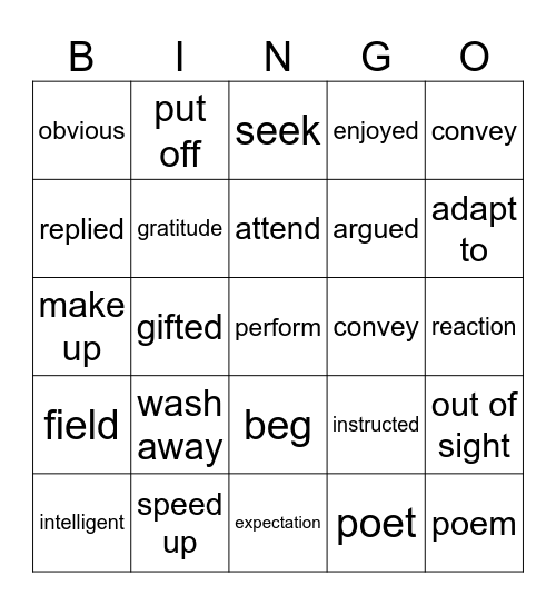 3.30 Bingo Card