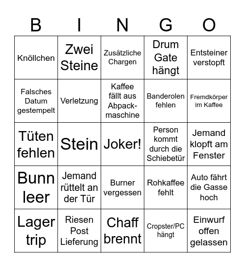 Rösttag Bingo Card