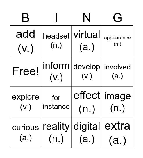 B2U3 Bingo Card