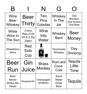Drinking songs! Bingo Card