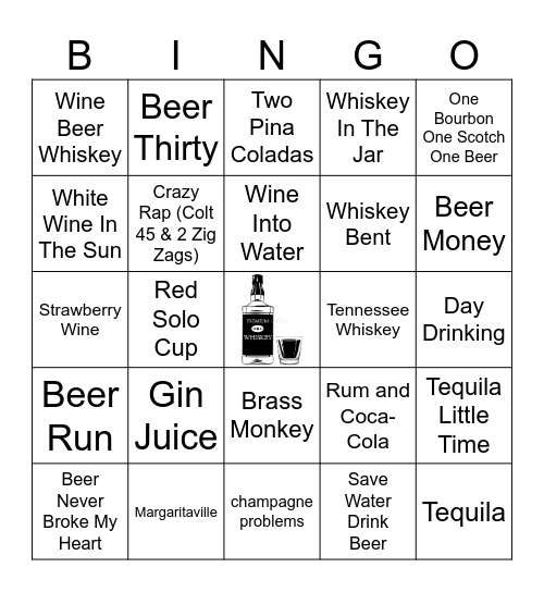 Drinking songs! Bingo Card