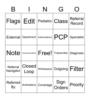 Encompass Referrals Bingo Card