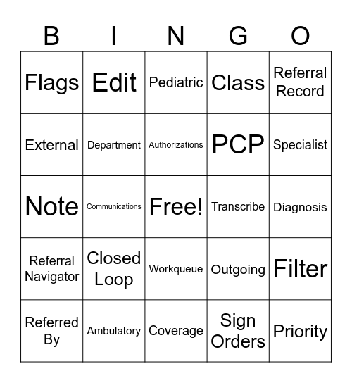 Encompass Referrals Bingo Card