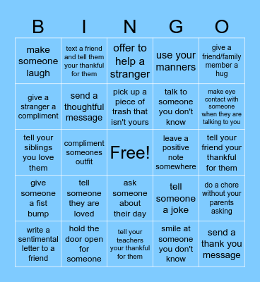 KINDNESS BINGO Card