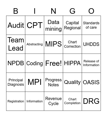 HIM BINGO Card