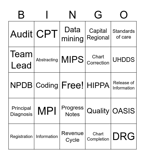 HIM BINGO Card