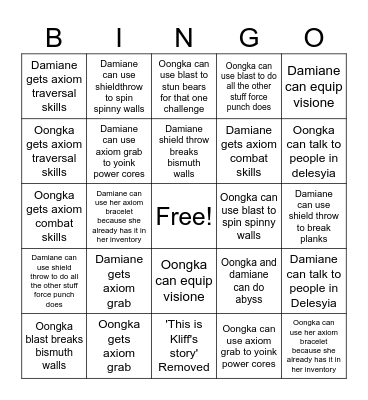 Next patch bingo card Bingo Card
