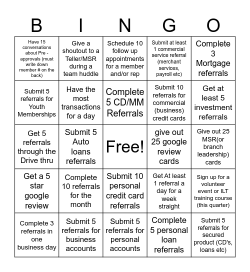 Teller Quarter 2 Bingo Card