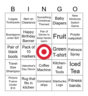 Target BINGO Card