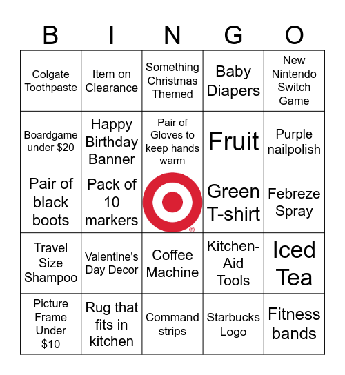 Target BINGO Card