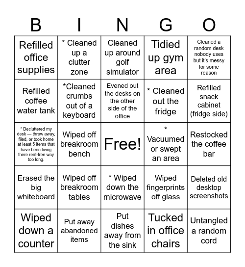 Spring Cleaning Premier Claims Bingo Card